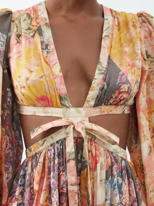 Zimmermann Pattie Patchwork Dress in Floral photo 3