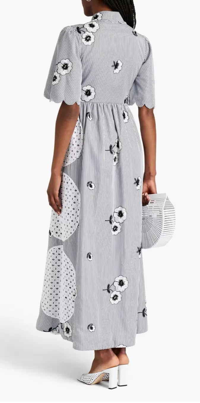 Huishan Zhang Reversible Broderie Anglaise Dress Print White Size AU 6 photo 2
