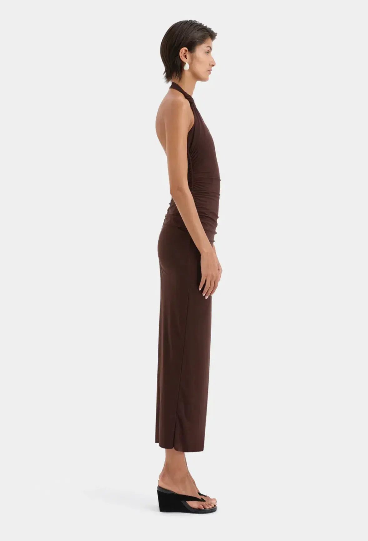 Sir The Label Jacques Know Midi Dress Brown Size 10 photo 5