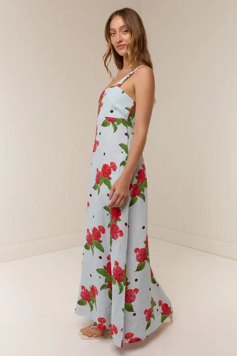 Palm Noosa Belle Maxi Dress Sky Garden Blue Size 8 photo 2