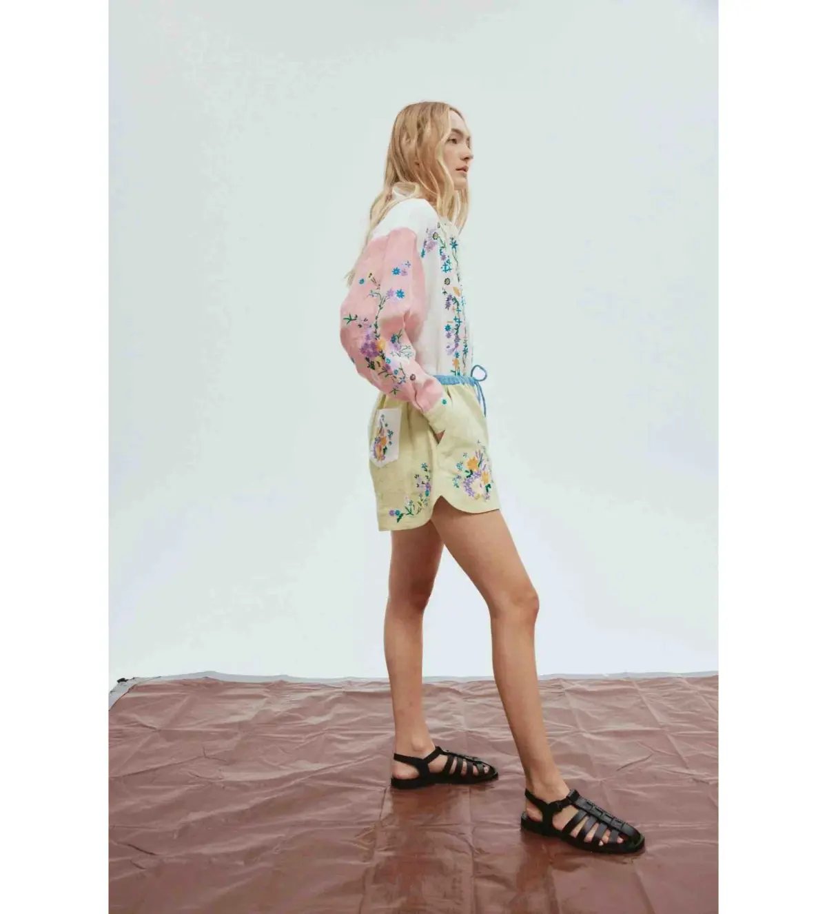 Alemais Willa Embroidered Shirt and Short Set Multi Floral Size 16 photo 2