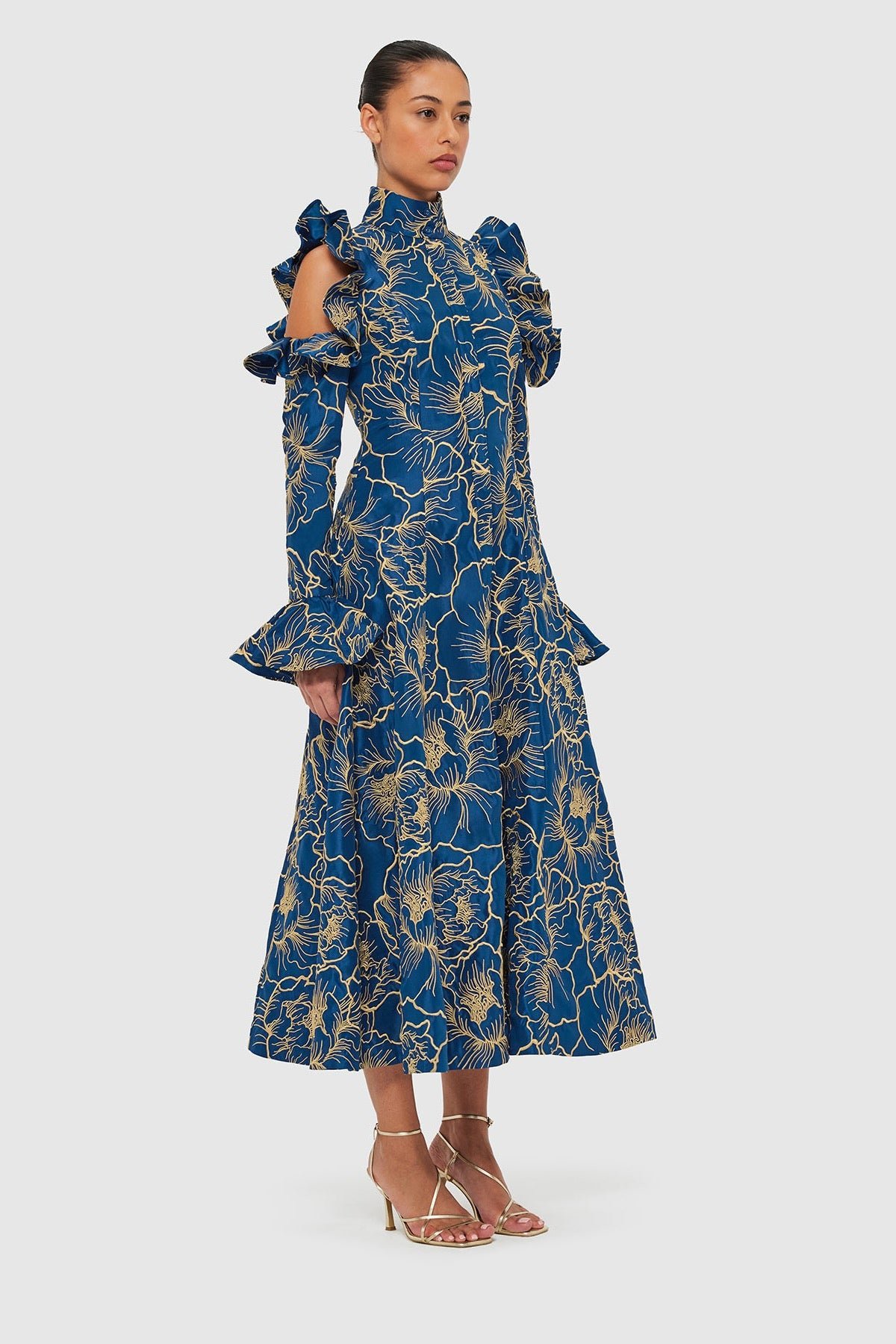 LEO LIN EZRA MIDI DRESS - MARINE BLUE photo 2