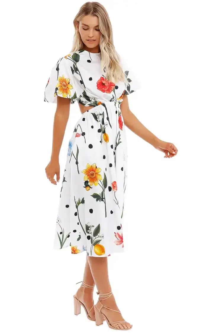 Leo Lin La Flor Dress Multi Floral Print Size 12 photo 4