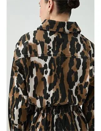 Aje Sienna Shirt Dress Animal Print Size 6 photo 9
