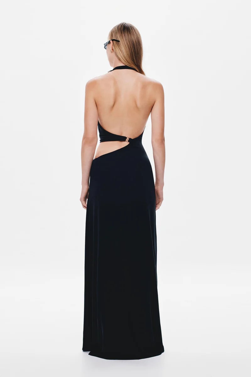 Misha Collection The Devon Cupro Maxi Dress - Black photo 3