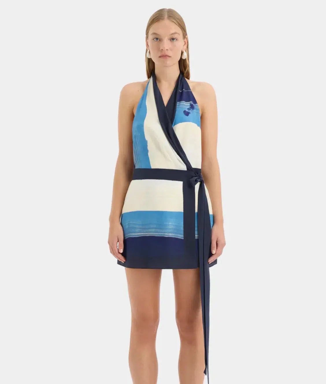 Sir the Label Mariner Mini Halter Dress Shoreline Stripe Size 0/Au 6 photo 2