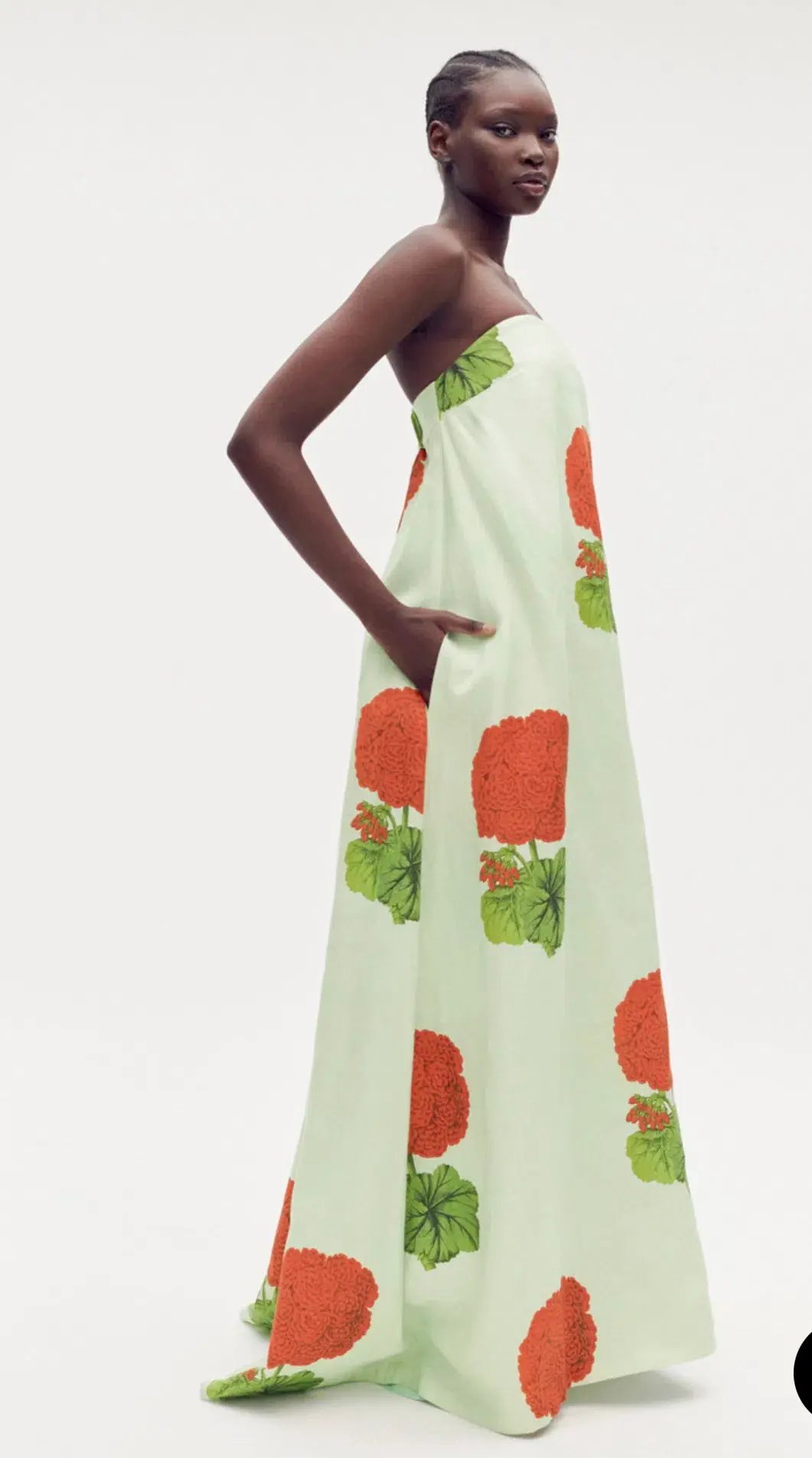 Oroton Posie Geranium Print Gown in Sea Spray Size 8 photo 2