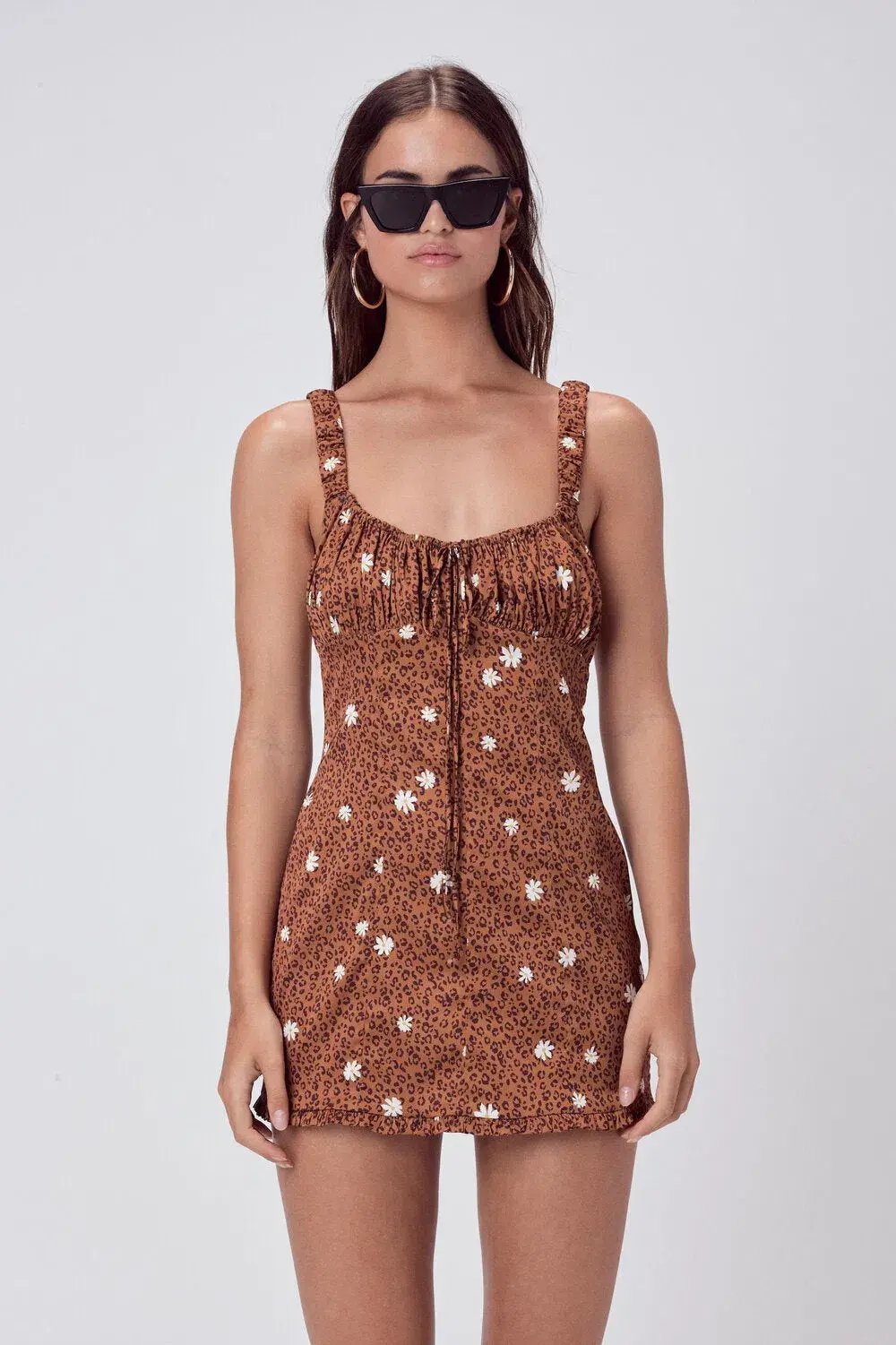 For Love and Lemons Tawney Mini Dress Brown Size 6 photo 2