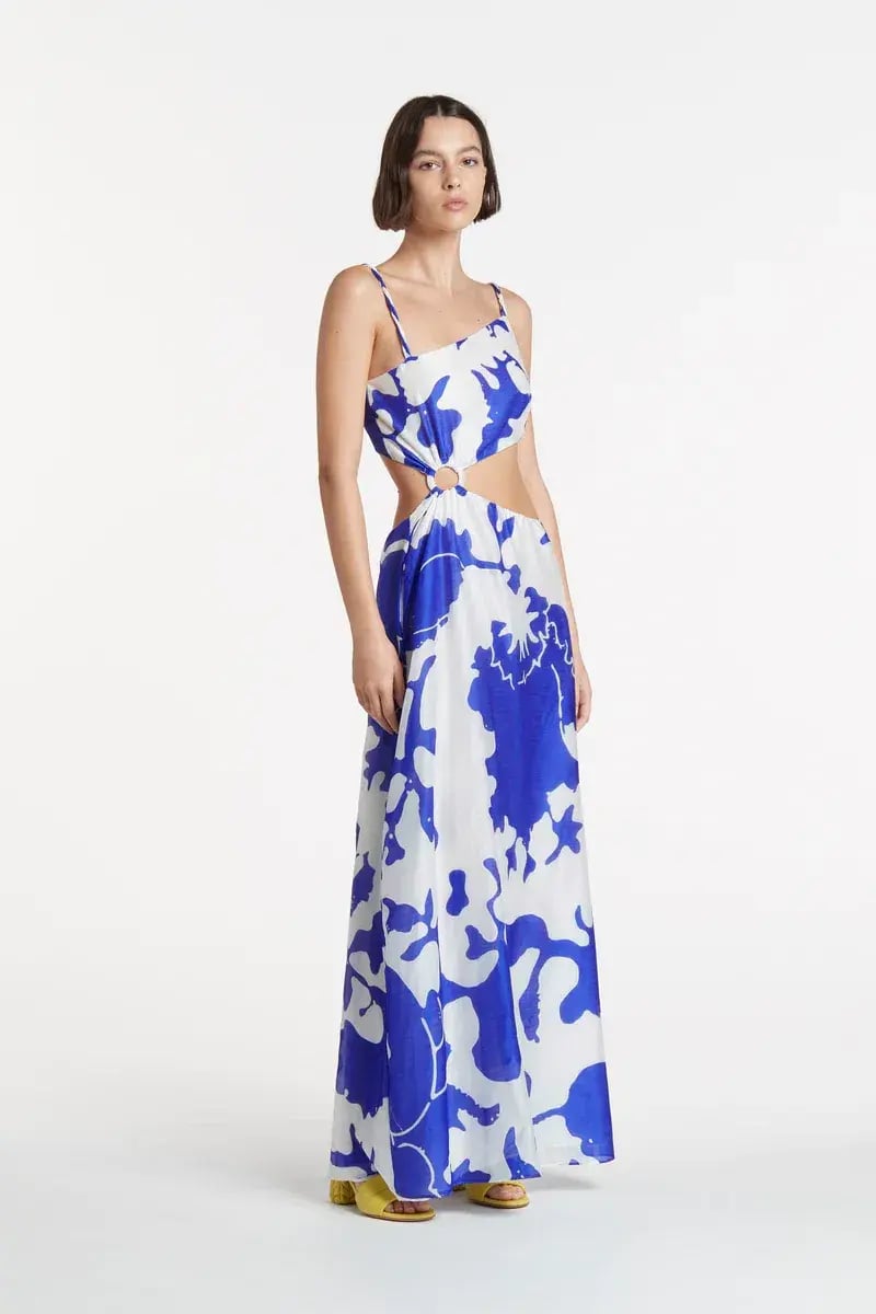 Sir the Label Vivi Asymmetrical Cut Out Maxi Dress Merce Abstract Print Size 4 / AU 14 photo 2