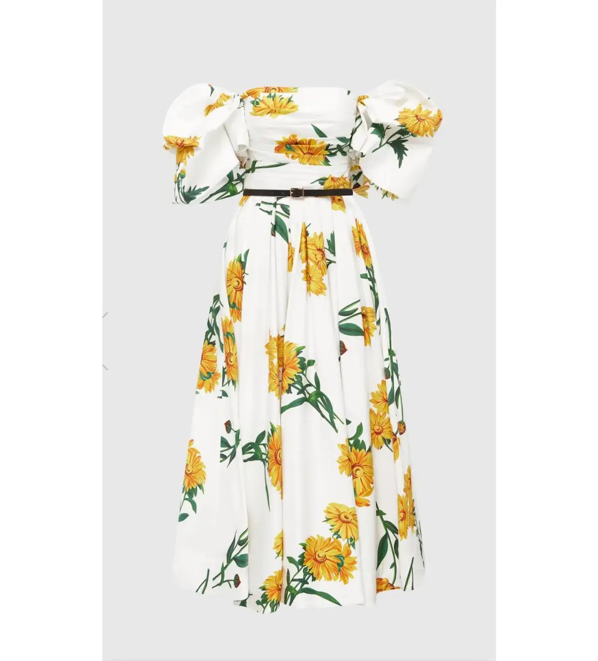 Leo Lin Marguerite Blanche Puff Sleeve Dress Marguerite Blanche Print Size 10 photo 2