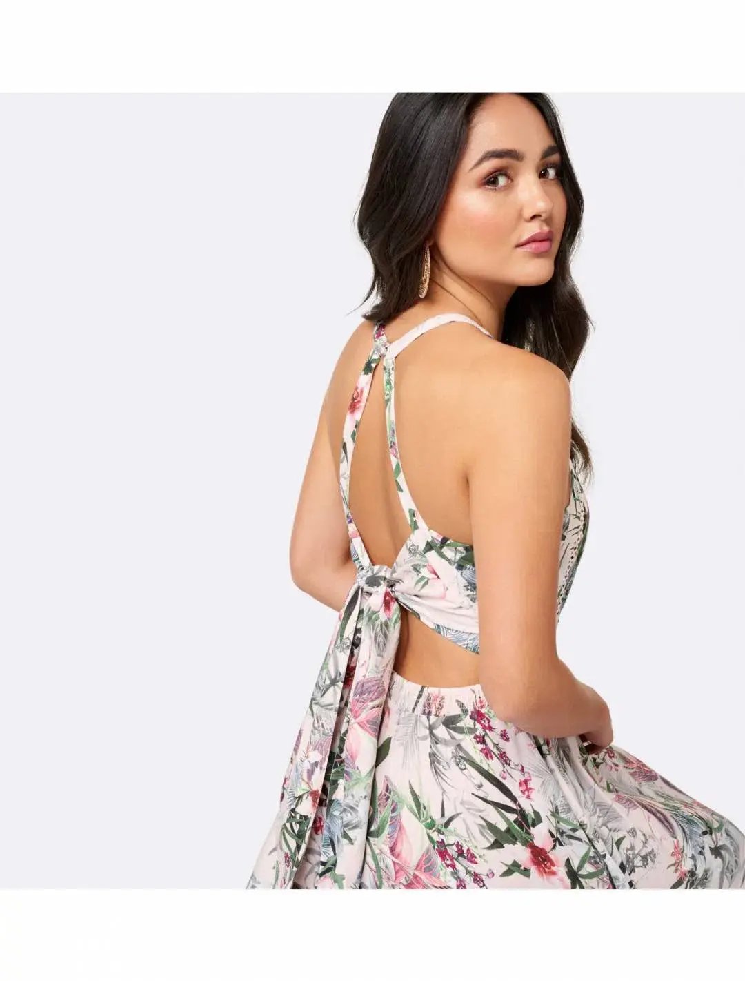 Forever Unique Elka Lace Spliced Maxi Cut Out Dress Print Size 8 photo 2