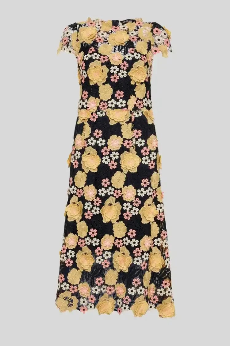 Moss and Spy Petal A-Line Midi Dress Floral Size 14 photo 2