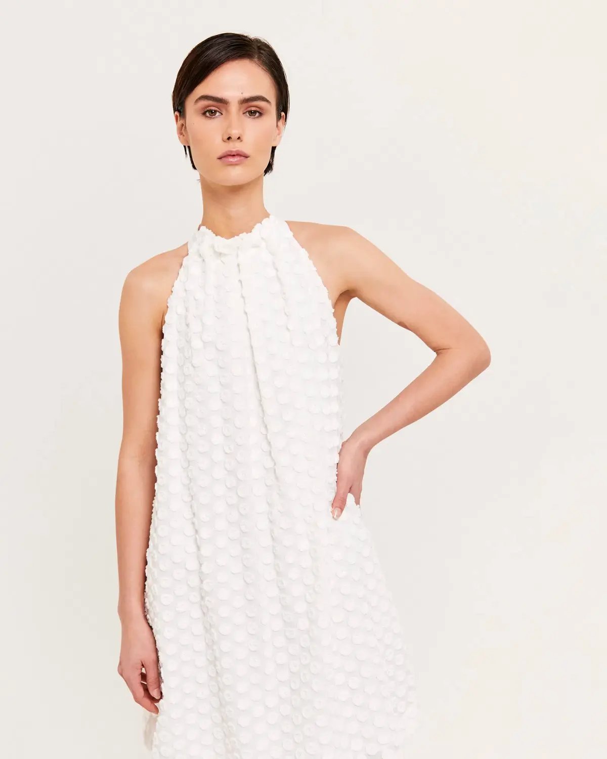 Saba Anika Halter Mini Dress White Size 4 photo 2