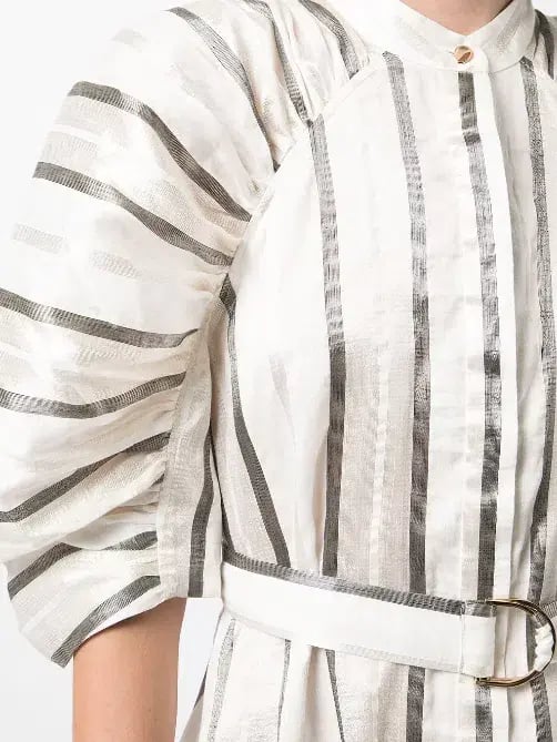Acler Striped Leighton Midi Dress White Size AU 10 photo 3