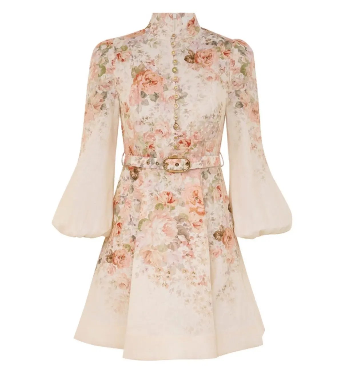 Zimmermann The Illustration Buttoned Mini in Cream Rococo Floral Size 2/Au 12 photo 2
