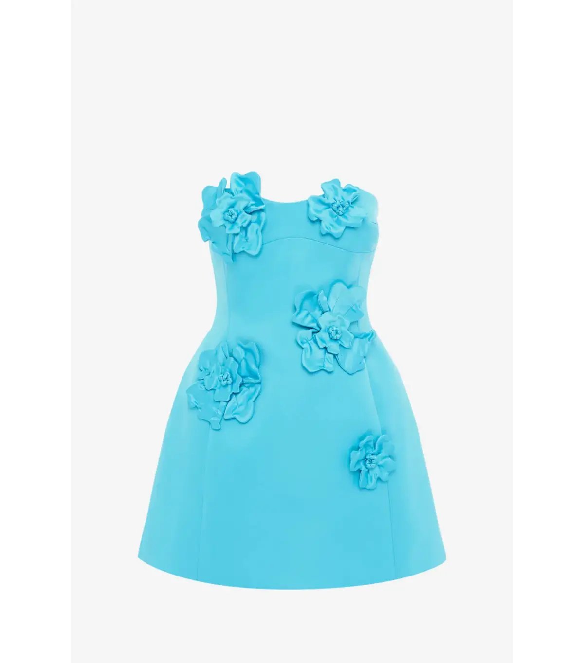Leo Lin Rosario Petal Bustier Mini Dress Aqua Size AU 8 photo 4
