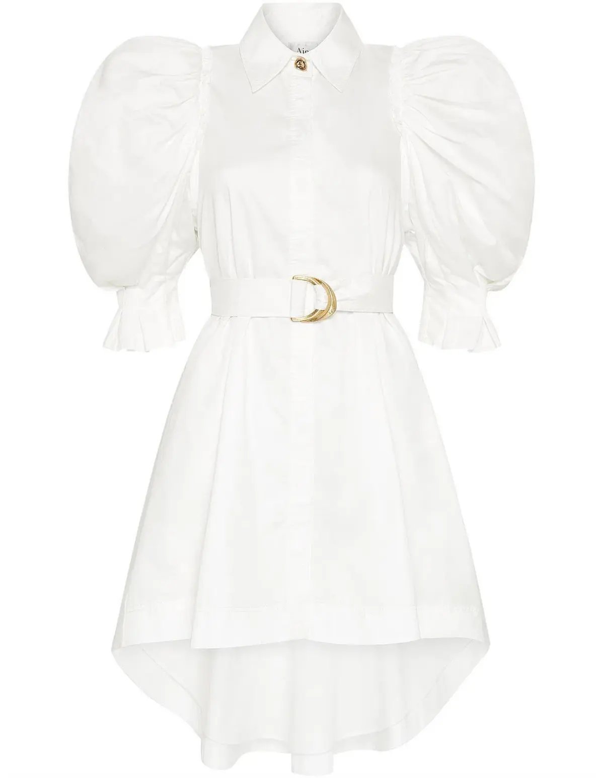 Aje Eucalypt Puff Sleeve Shirt Dress White Size 8 photo 4