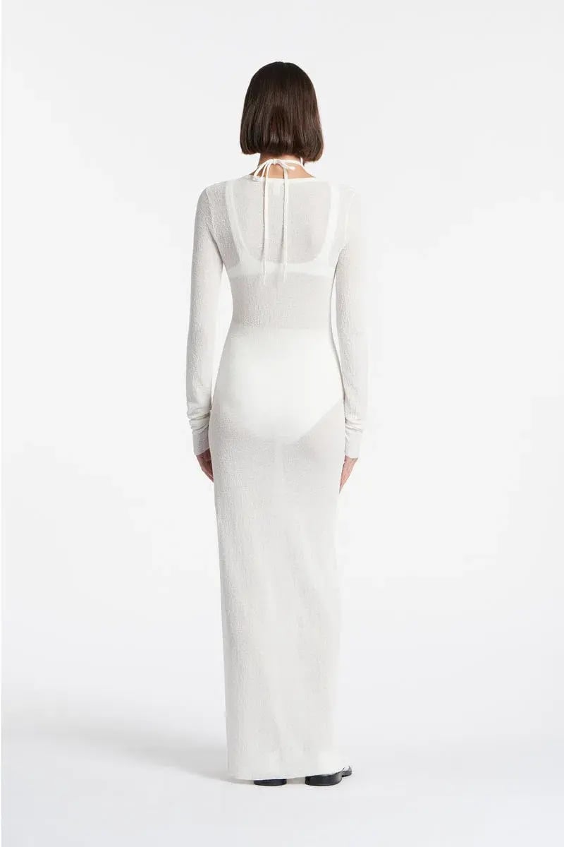 Sir the Label Emmeline Halter Long Sleeve Dress White Size 6 photo 2