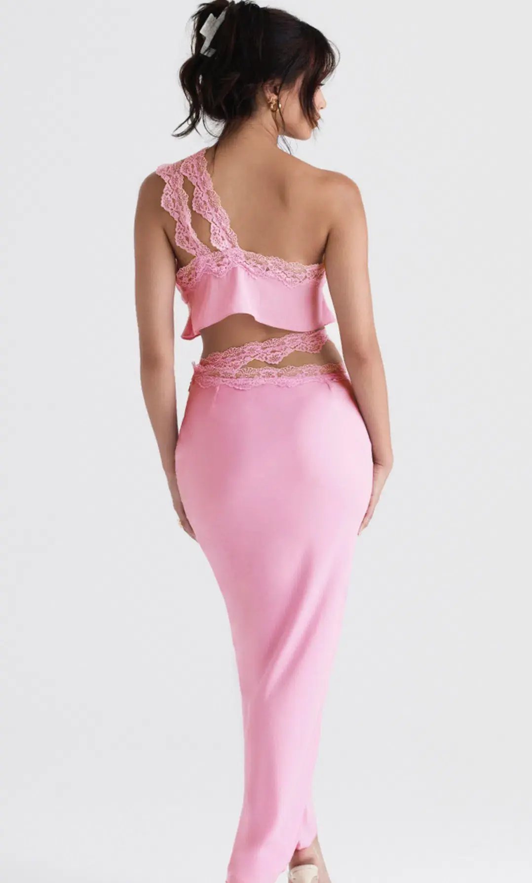 House of CB Lorena Cropped Top & Mathilda Maxi Skirt Set Pink Size 10 photo 2