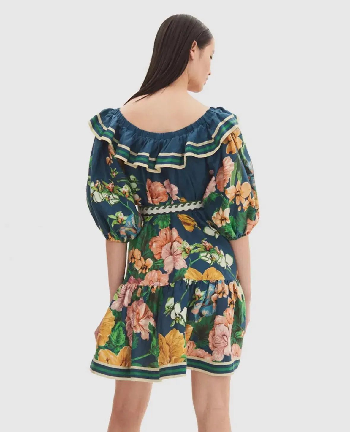 Alemais Lyla Frill Neck Mini Dress Floral Size 16 photo 3