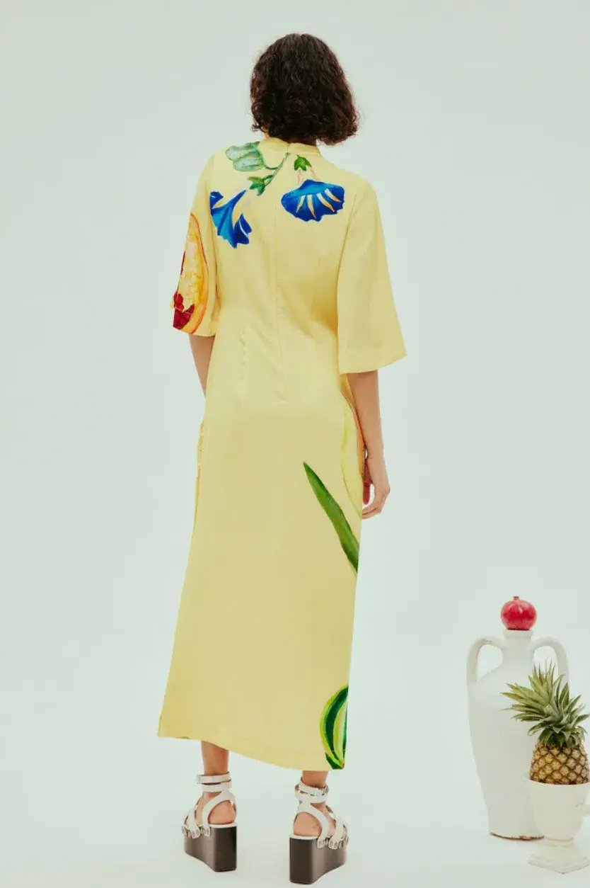 Alémais Dahlia Midi Dress Yellow Size 14 photo 4