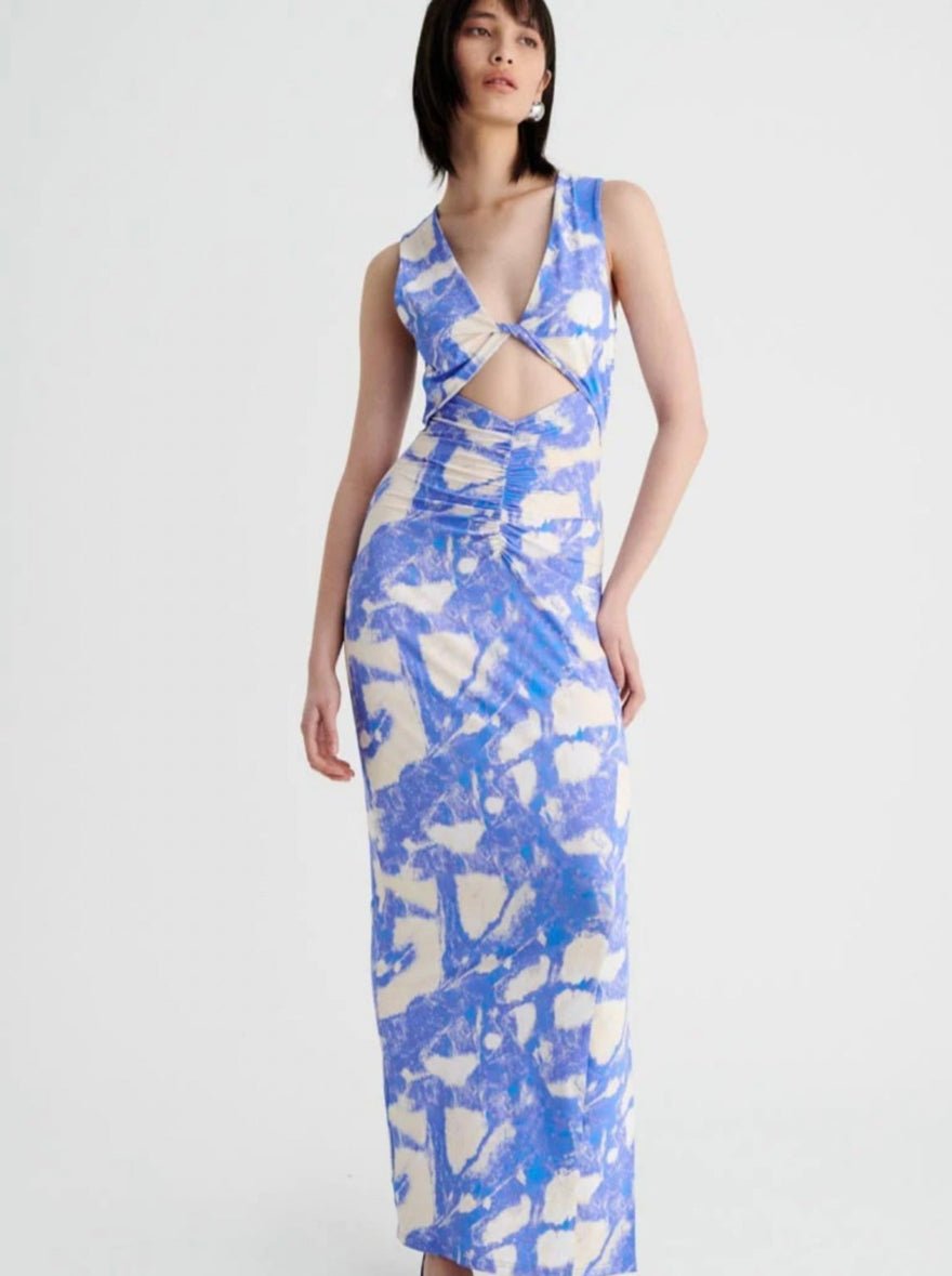 Suboo Marble Sleeveless Reversible Twist Front Maxi Dress photo 3