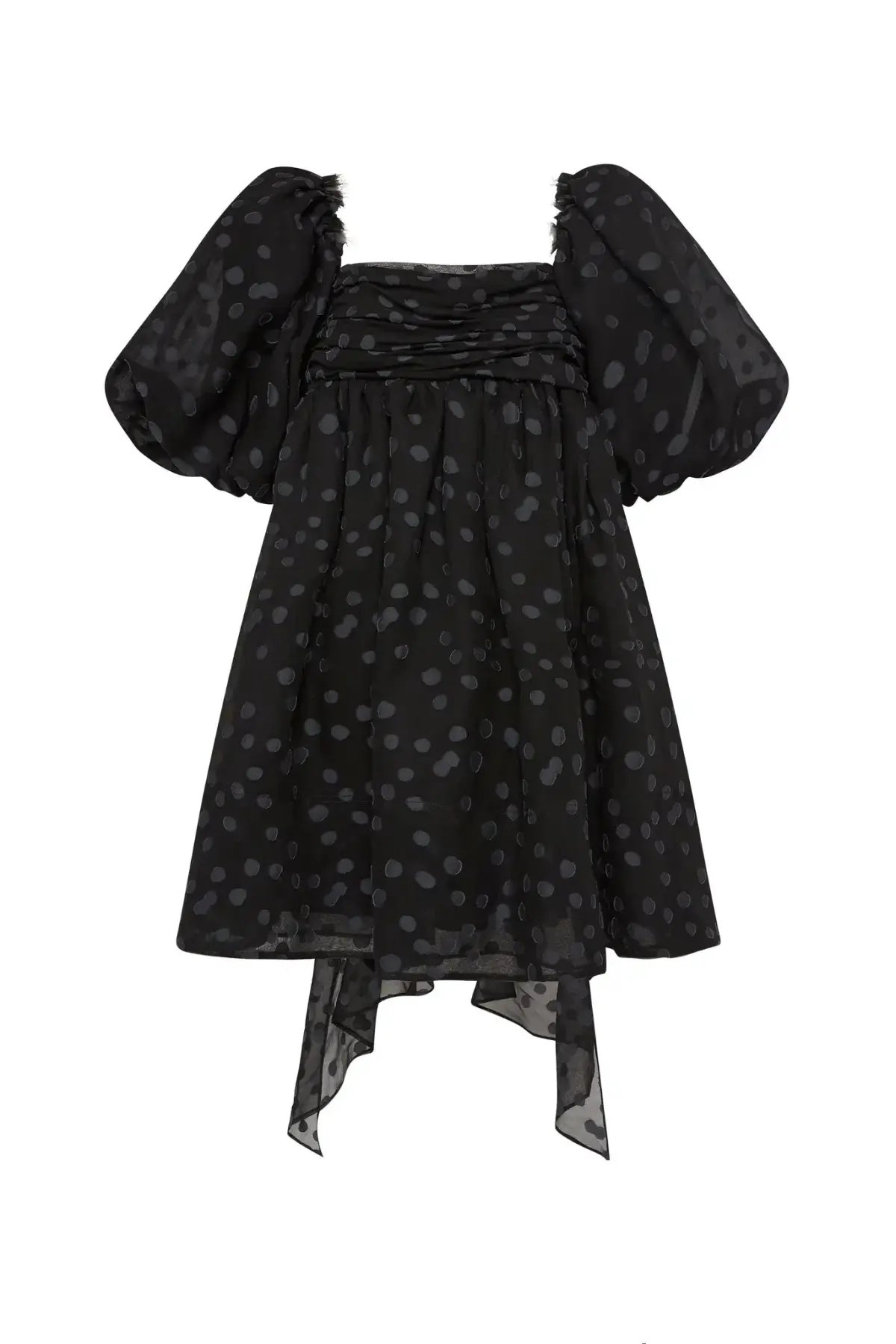Aje La Piscine Puff Sleeve Bow Back Mini Dress Black Size 8 photo 6