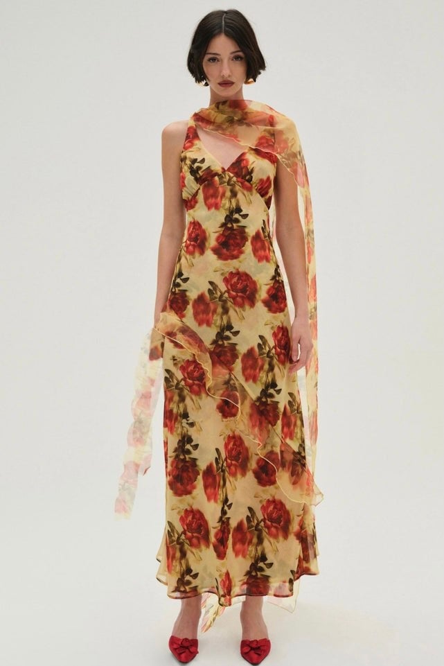 For Love and Lemons Floral Stems Maxi Dress - Yellow photo 4