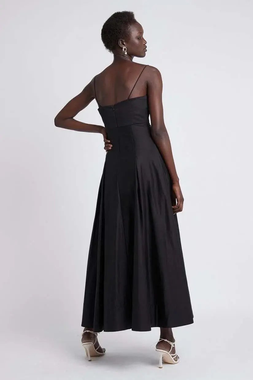 Aje Solstice Strappy Ring Midi Dress Black Size 6 photo 2