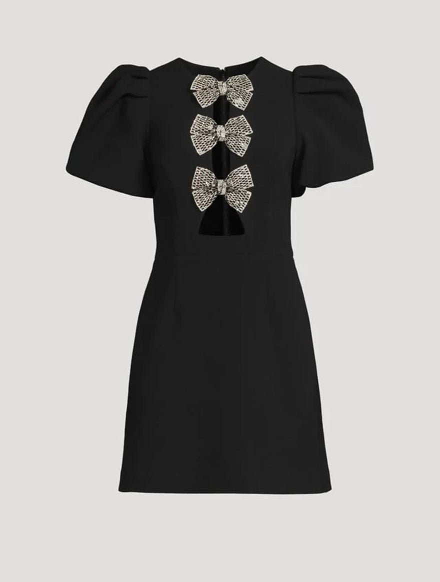 Rebecca Vallance Yvonne Bow Mini Dress in Black photo 2