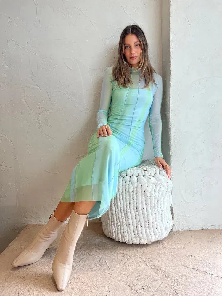 Significant Other Jean Dress in Green Mirage Size 8 photo 2