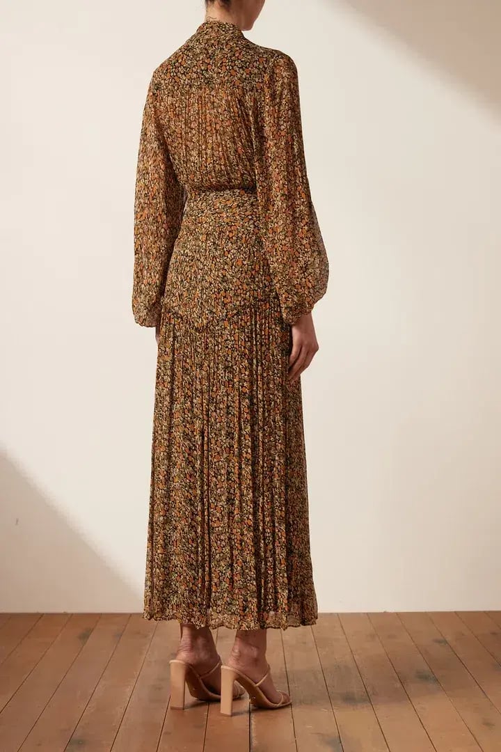 Shona Joy Paloma Button Up Midi Dress Multi Floral Size 8 photo 3