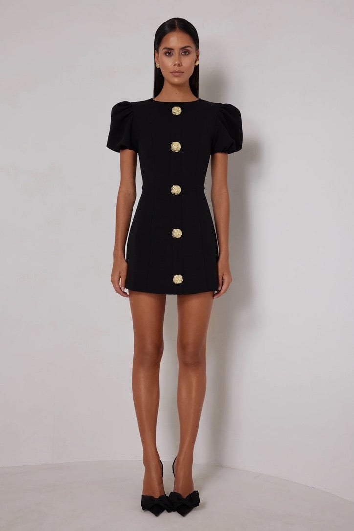 Elle Zeitoune Candice Mini Dress - Black photo 2