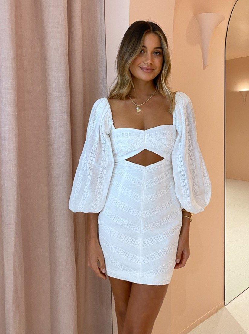 Bec & Bridge Romantique Mini Dress White Size 6 photo 3
