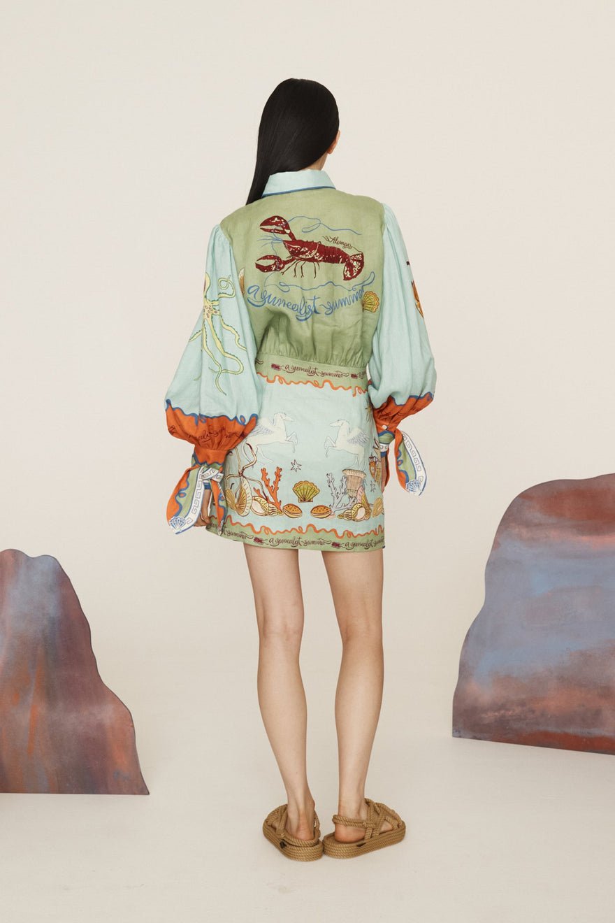 Alemais Surrealist Summer Mini Shirtdress photo 3