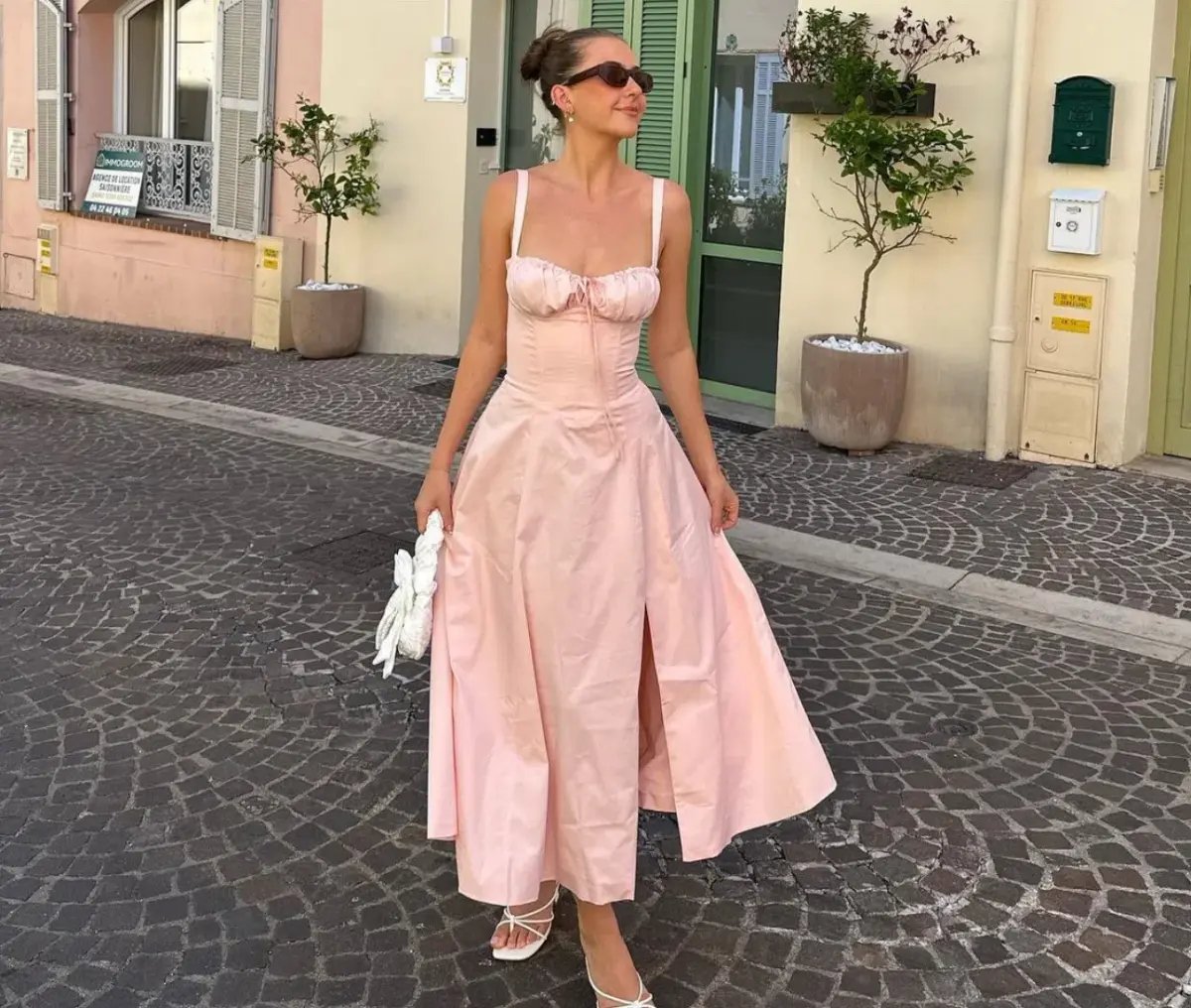 House of CB Carmen Bustier Sun Dress Baby Pink Size XS / AU 6-8 photo 6