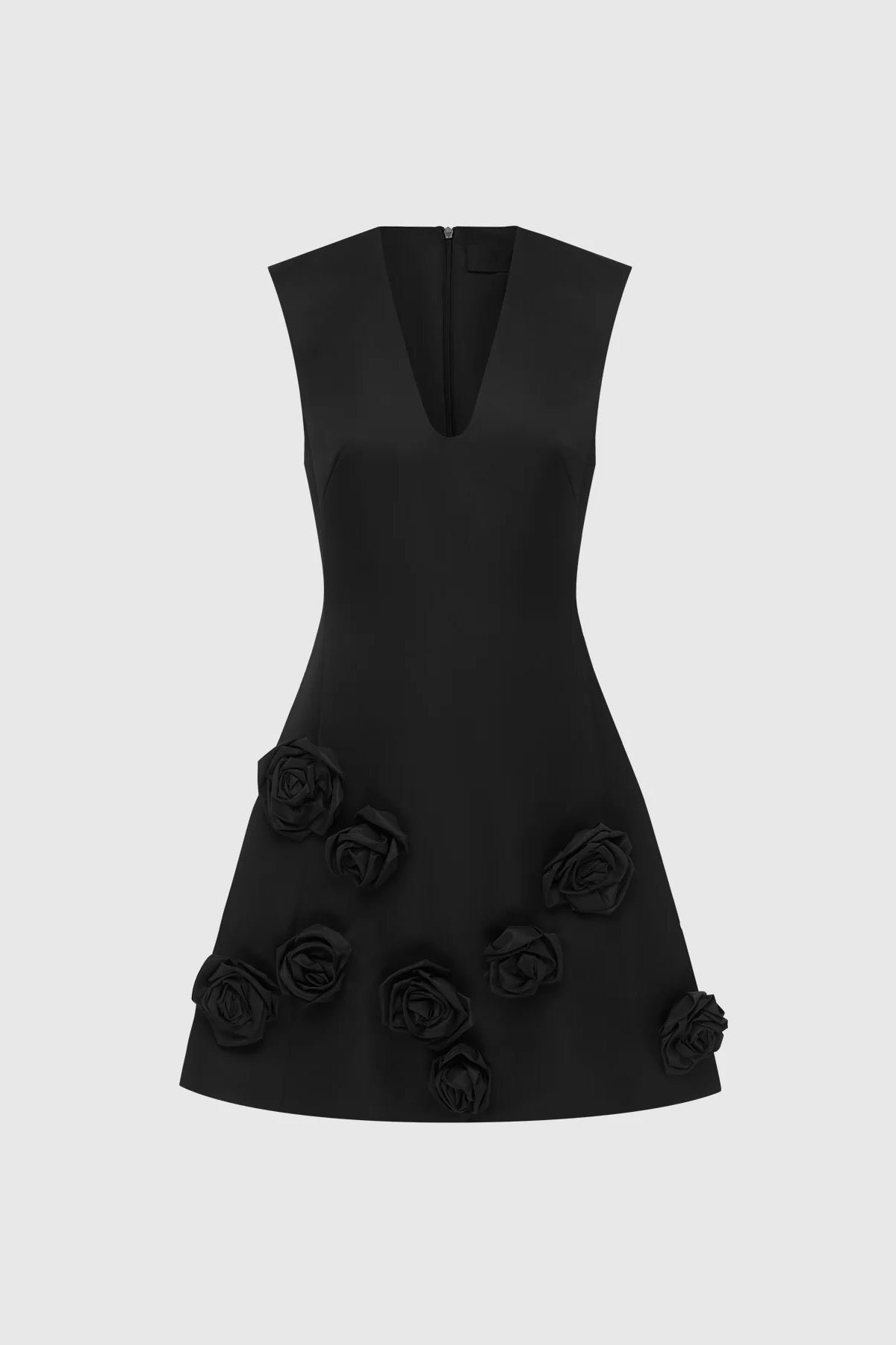 LEO LIN BRIANA V NECK MINI DRESS - EBONY photo 6