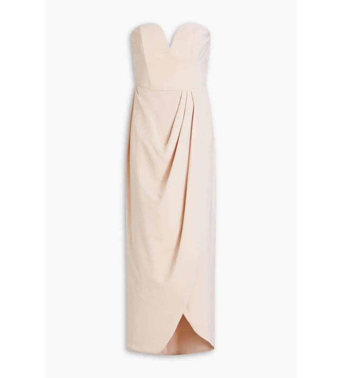 Shona Joy Strapless Draped Satin Maxi Dress Blush Size 14 photo 3