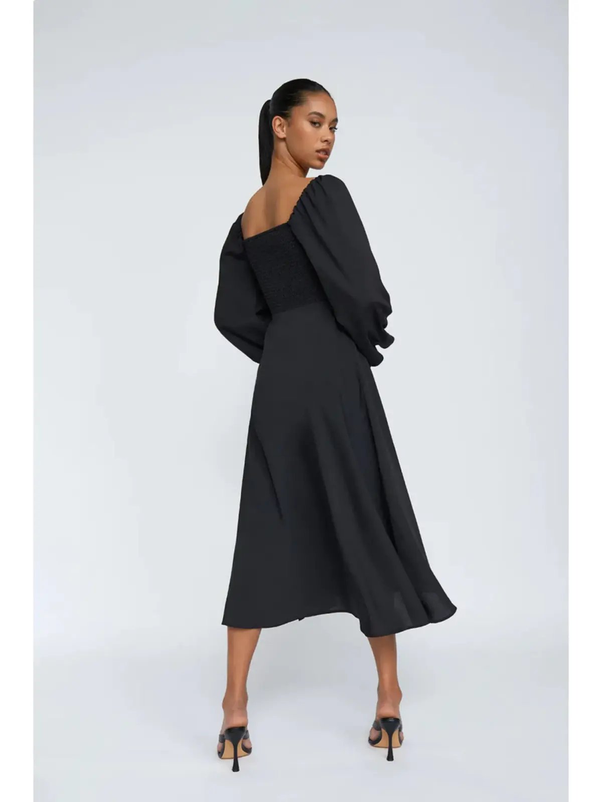 By Johnny Annika Midi Dress Black Size AU 14 photo 4