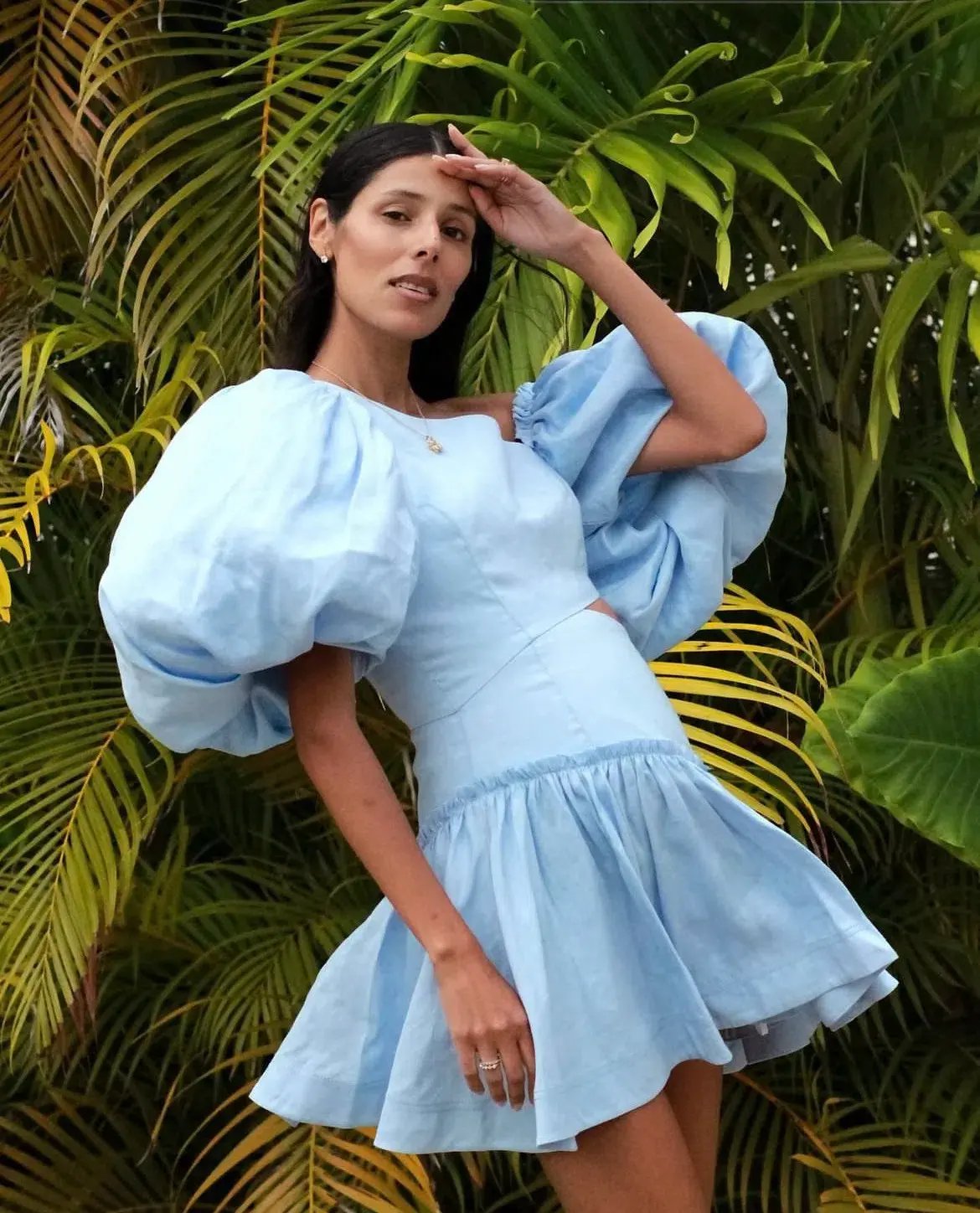 Aje Chateau Midi Dress Sky Blue Size 8 photo 4