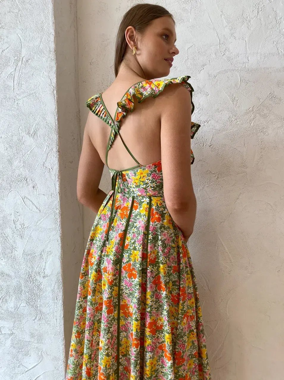 Alemais Cabana Midi Apron Dress Print Size 8 photo 2