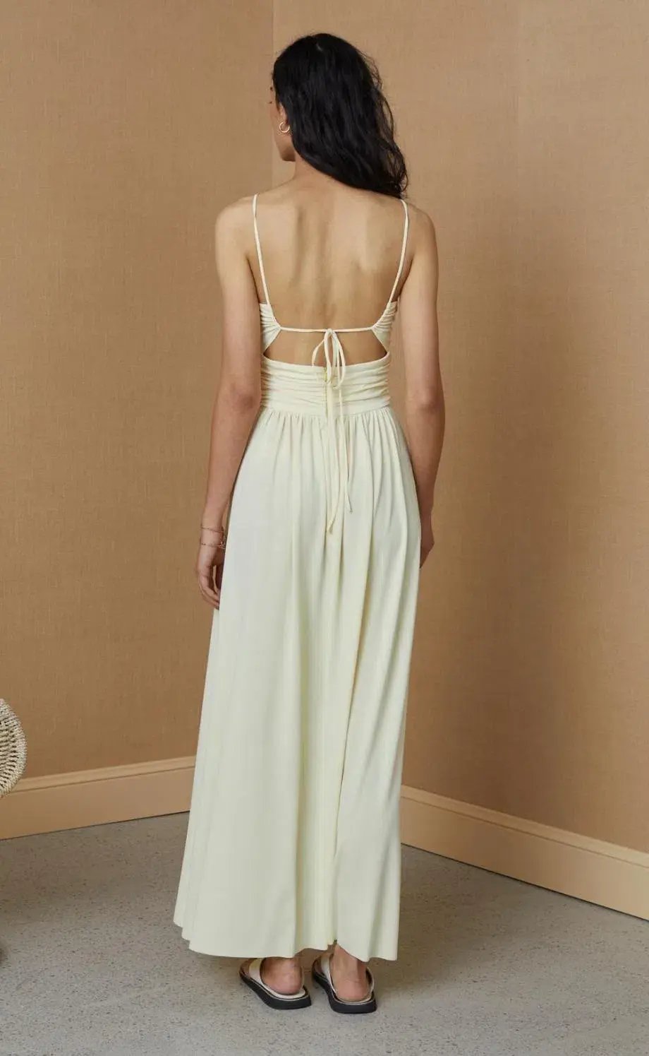 Bec & Bridge Isla Halter Dress Butter Yellow Size AU 10 photo 3