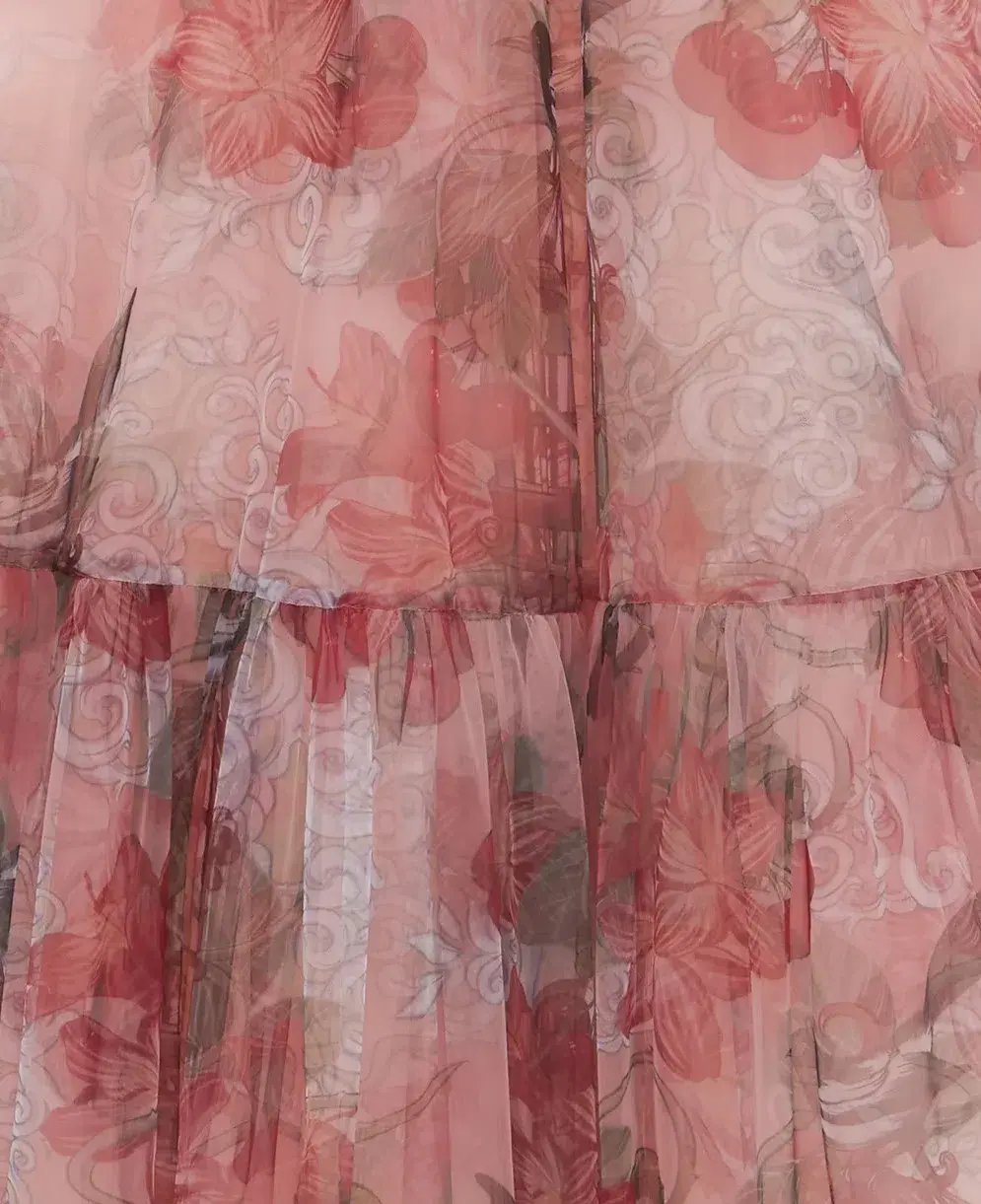 Leo Lin Rae Bustier Midi Dress in Azalea Print Size 14 photo 4