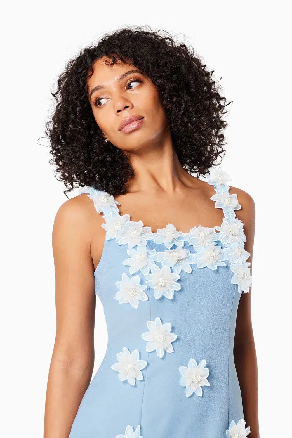 Elliatt Prague 3D Floral Mini Dress Blue Size 10 photo 2
