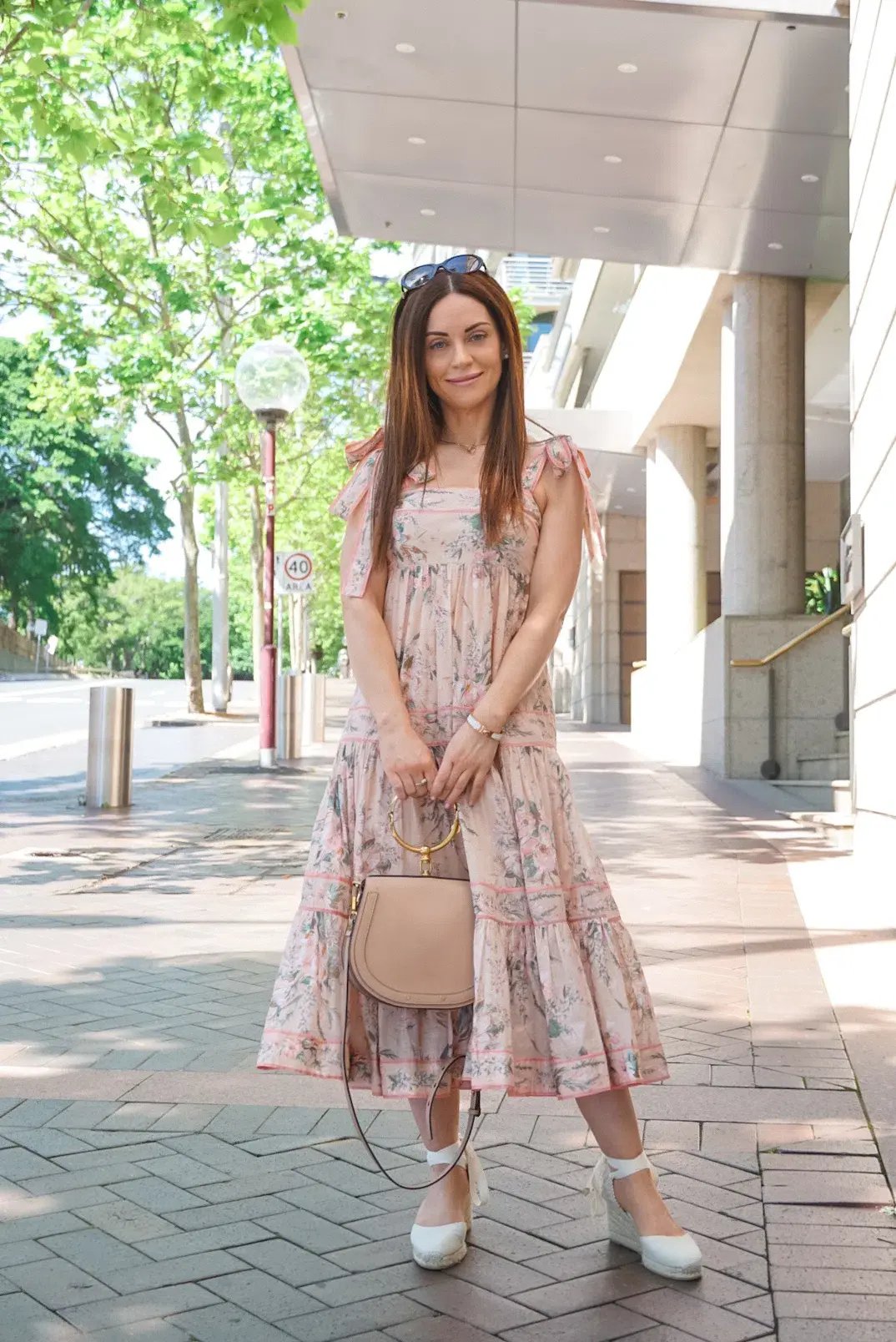 Zimmermann Moonshine Tie Shoulder Dress Cream Floral Size 6 photo 2