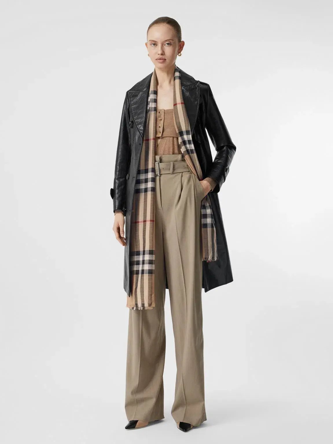 Burberry Lightweight Check Wool Silk Scarf photo 2