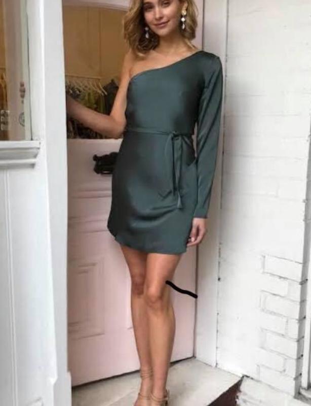One Fell Swoop Penny Asym Mini Dress Petrol Green Size 10 photo 2