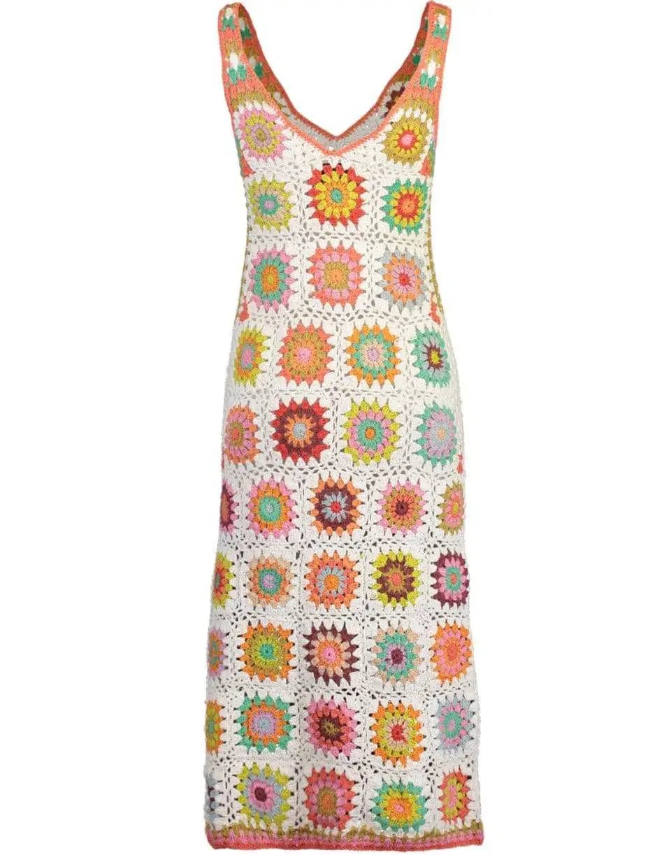 Alémais Crochet Midi Dress White Size AU 14 photo 3