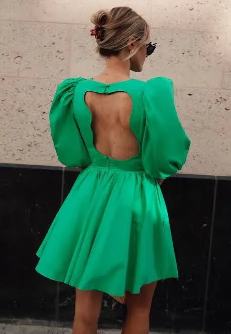 Aje Colette Abstract Cut Out Mini Dress Grass Green Size 8 photo 5
