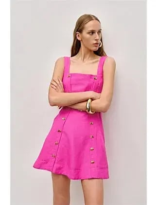 Aje Prisma Utility Mini Dress Pink Size 14 photo 3